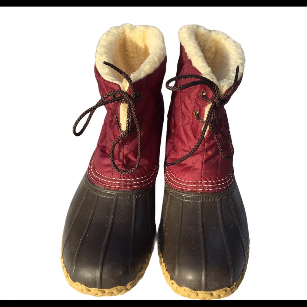 Vintage LL Bean Duck Boots Women’s 10 11 Burgundy 80s
